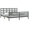 vidaXL Bed Frame without Mattress Grey 200x200 cm Solid Wood