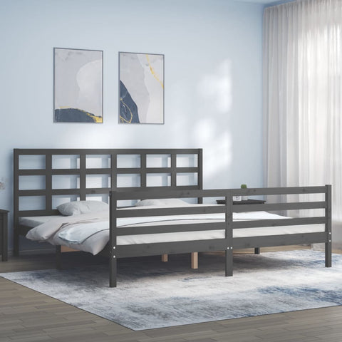 vidaXL Bed Frame without Mattress Grey 200x200 cm Solid Wood