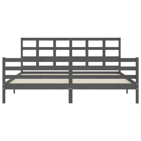 vidaXL Bed Frame without Mattress Grey 200x200 cm Solid Wood