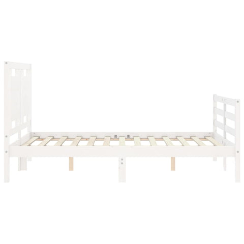 vidaXL Bed Frame without Mattress White Small Double Solid Wood