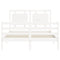 vidaXL Bed Frame without Mattress White 120x200 cm Solid Wood