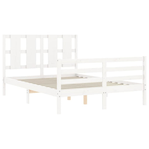 vidaXL Bed Frame without Mattress White 120x200 cm Solid Wood