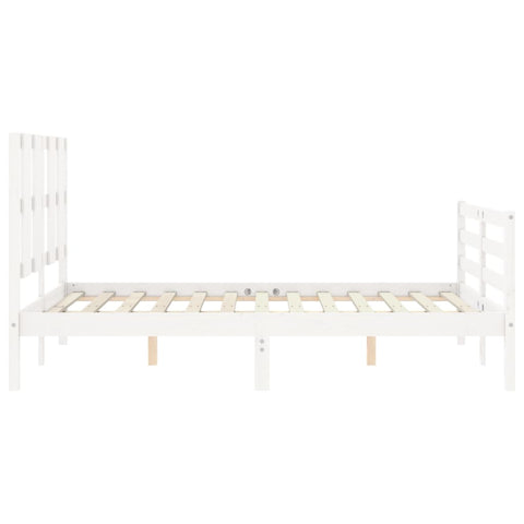 vidaXL Bed Frame without Mattress White 120x200 cm Solid Wood