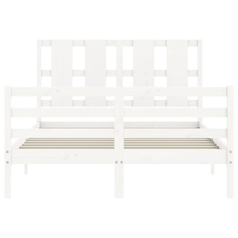 vidaXL Bed Frame without Mattress White 120x200 cm Solid Wood