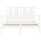 vidaXL Bed Frame without Mattress White 120x200 cm Solid Wood