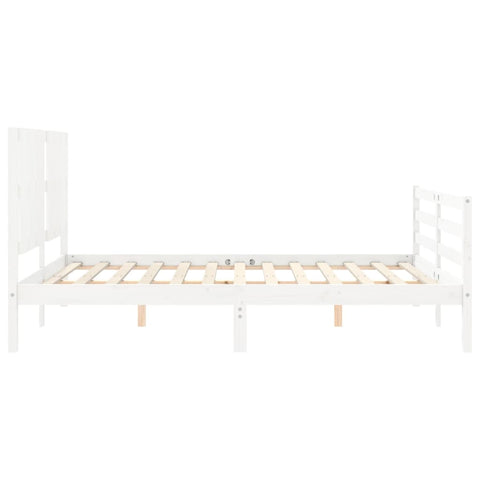 vidaXL Bed Frame without Mattress White 160x200 cm Solid Wood