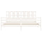 vidaXL Bed Frame without Mattress White Super King Size Solid Wood