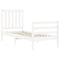 vidaXL Bed Frame without Mattress White Small Single Solid Wood