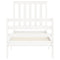 vidaXL Bed Frame without Mattress White Small Single Solid Wood