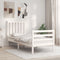 vidaXL Bed Frame without Mattress White Small Single Solid Wood