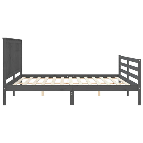 vidaXL Bed Frame without Mattress Grey 200x200 cm Solid Wood