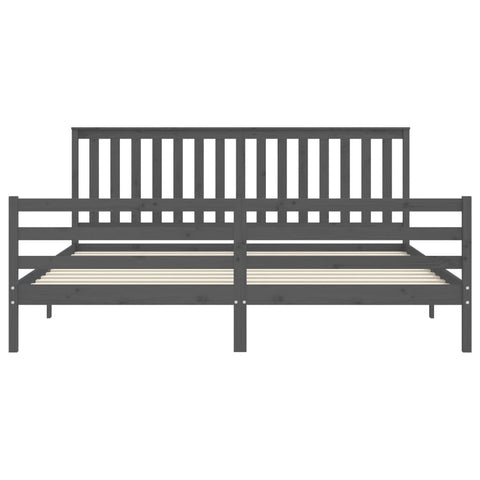 vidaXL Bed Frame without Mattress Grey 200x200 cm Solid Wood