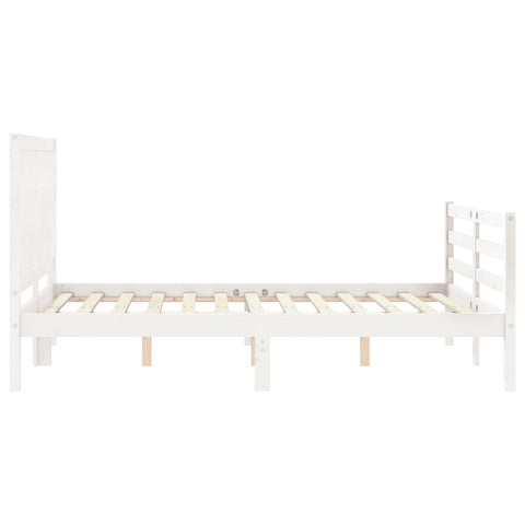 vidaXL Bed Frame without Mattress White Small Double Solid Wood