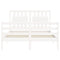 vidaXL Bed Frame without Mattress White Small Double Solid Wood