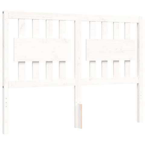vidaXL Bed Frame without Mattress White Double Solid Wood