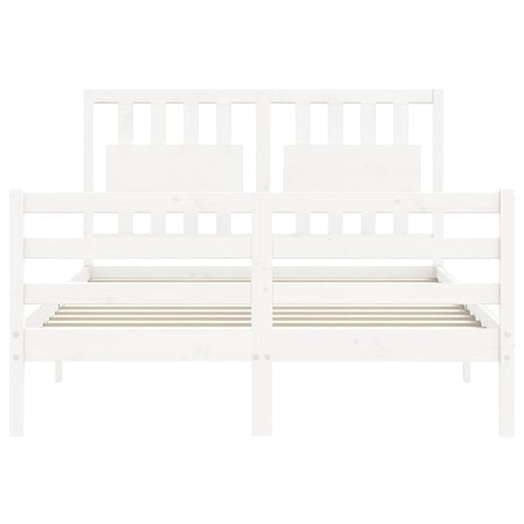 vidaXL Bed Frame without Mattress White 140x190 cm Solid Wood