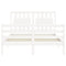 vidaXL Bed Frame without Mattress White 140x190 cm Solid Wood