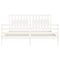 vidaXL Bed Frame without Mattress White Super King Size Solid Wood