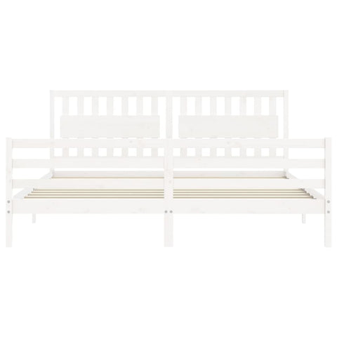 vidaXL Bed Frame without Mattress White 200x200 cm Solid Wood