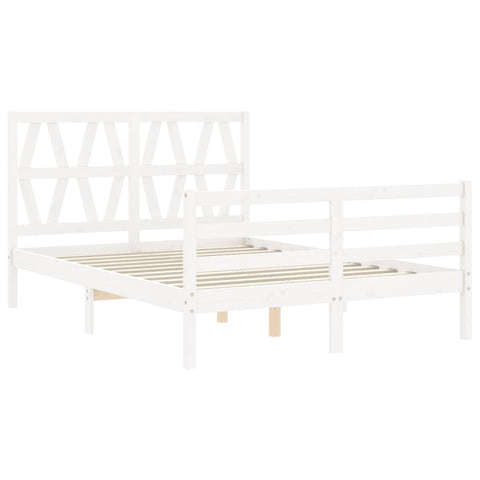 vidaXL Bed Frame without Mattress White 120x200 cm Solid Wood
