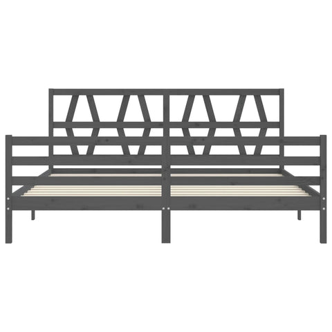 vidaXL Bed Frame without Mattress Grey 200x200 cm Solid Wood