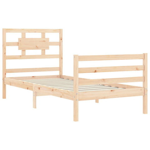 vidaXL Bed Frame without Mattress Single Solid Wood