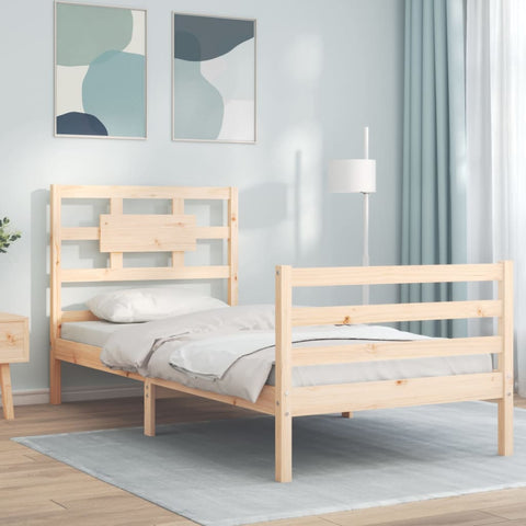 vidaXL Bed Frame without Mattress Single Solid Wood