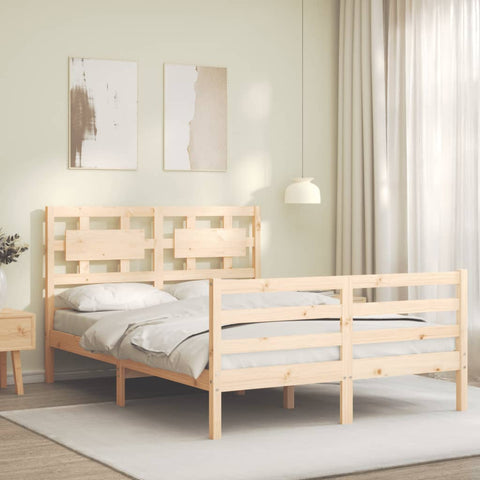 vidaXL Bed Frame without Mattress Small Double Solid Wood