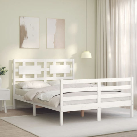 vidaXL Bed Frame without Mattress White 120x200 cm Solid Wood