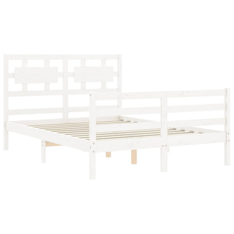 vidaXL Bed Frame without Mattress White 120x200 cm Solid Wood