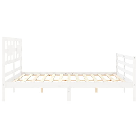 vidaXL Bed Frame without Mattress White 200x200 cm Solid Wood