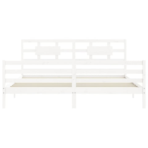 vidaXL Bed Frame without Mattress White 200x200 cm Solid Wood