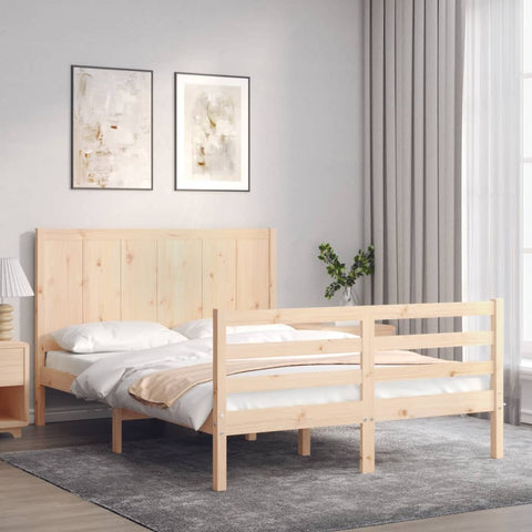 vidaXL Bed Frame without Mattress Double Solid Wood