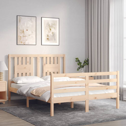 vidaXL Bed Frame without Mattress Double Solid Wood
