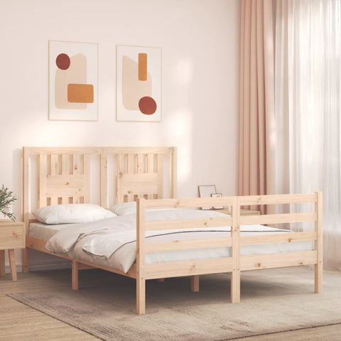 vidaXL Bed Frame without Mattress Double Solid Wood
