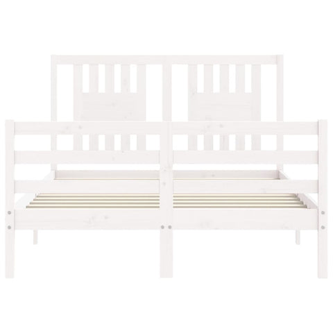 vidaXL Bed Frame without Mattress White 120x200 cm Solid Wood