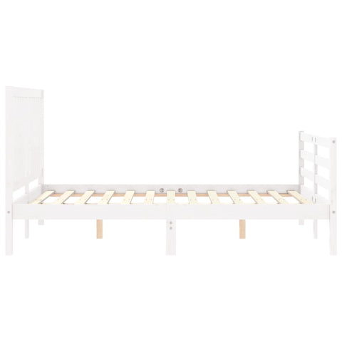 vidaXL Bed Frame without Mattress White 120x200 cm Solid Wood