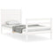 vidaXL Bed Frame without Mattress White Small Single Solid Wood