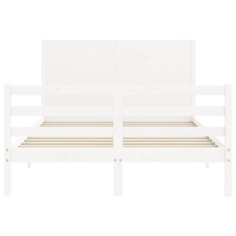 vidaXL Bed Frame without Mattress White 140x190 cm Solid Wood