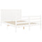 vidaXL Bed Frame without Mattress White 140x200 cm Solid Wood