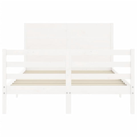 vidaXL Bed Frame without Mattress White 140x200 cm Solid Wood