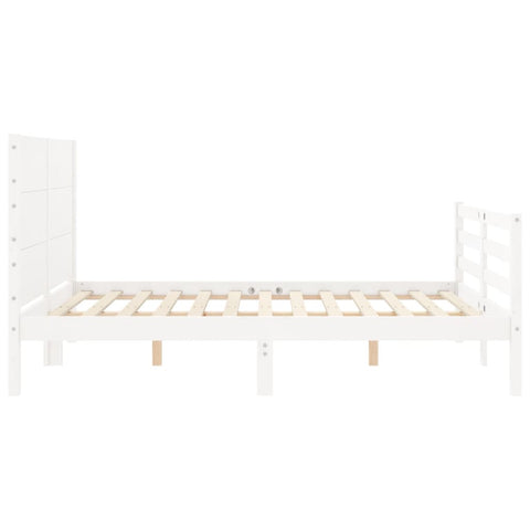 vidaXL Bed Frame without Mattress White 140x200 cm Solid Wood