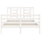 vidaXL Bed Frame without Mattress White 120x200 cm Solid Wood