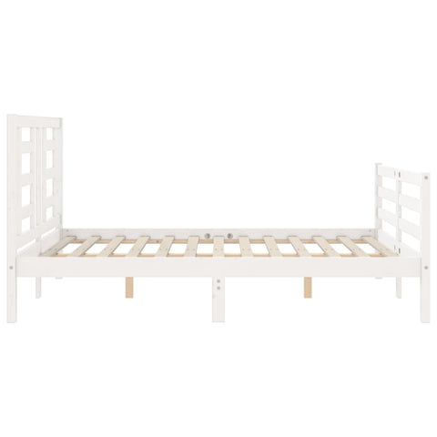 vidaXL Bed Frame without Mattress White 120x200 cm Solid Wood