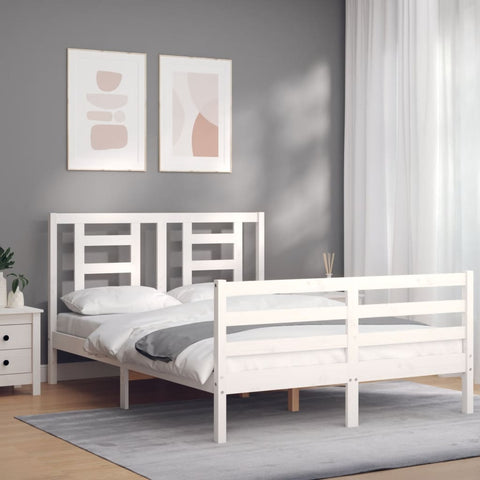 vidaXL Bed Frame without Mattress White 120x200 cm Solid Wood