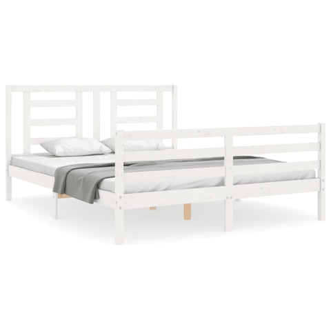 vidaXL Bed Frame without Mattress White 160x200 cm Solid Wood