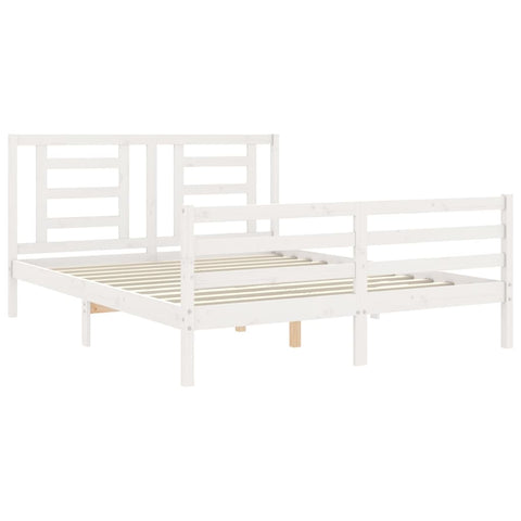 vidaXL Bed Frame without Mattress White 160x200 cm Solid Wood