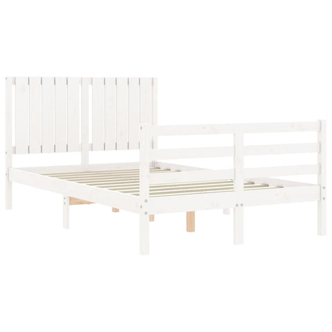 vidaXL Bed Frame without Mattress White 120x200 cm Solid Wood