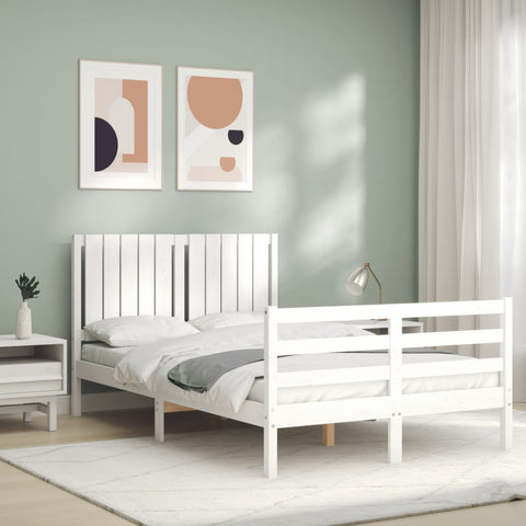 vidaXL Bed Frame without Mattress White 120x200 cm Solid Wood