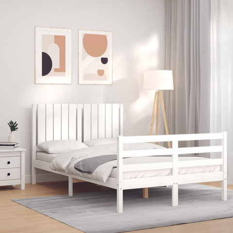 vidaXL Bed Frame without Mattress White 120x200 cm Solid Wood